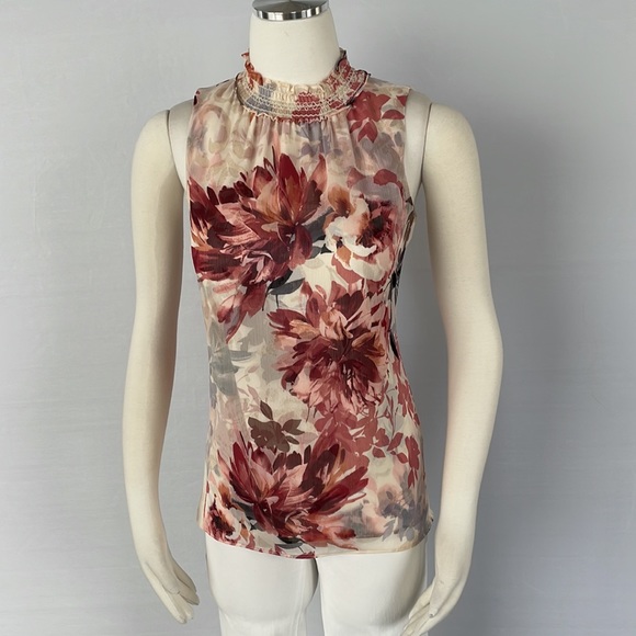 NWOT WHBM Floral Sleeveless Blouse..XX Small - Picture 12 of 16